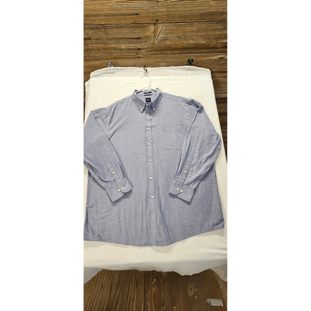 Dockers Battery Street Collection Shirt Mens XXL Blue Stretch Classic Fit L/S